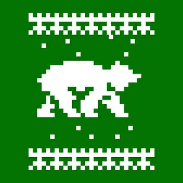 Knitted scarf with bear Stock Illustration