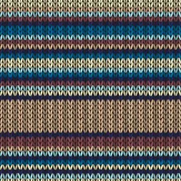 Knitted seamless color striped pattern Stock Illustration