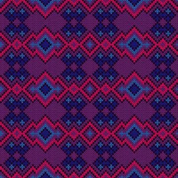 Knitted seamless colorful pattern Stock Illustration