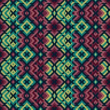 Knitted seamless decorative pattern Illustrazione stock