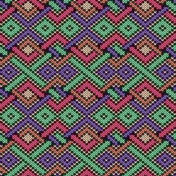 Knitted seamless decorative pattern Stockillustratie