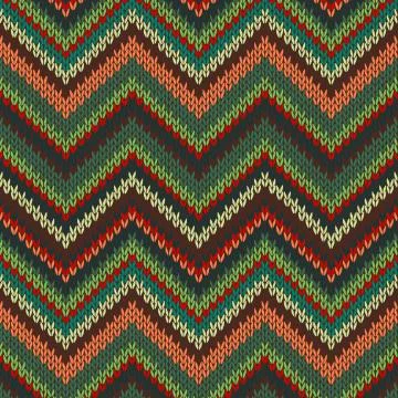 Knitted seamless fabric pattern Stock Illustration