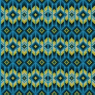 Knitted seamless geometric pattern Stock Illustration