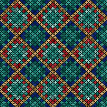 Knitted seamless multicolor pattern Illustrazione stock