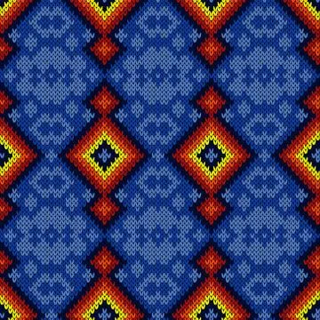 Knitted seamless multicolored pattern Illustrazione stock