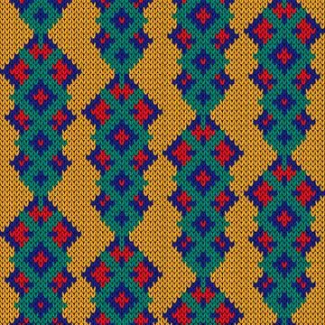Knitted seamless multicolored pattern Stock Illustration