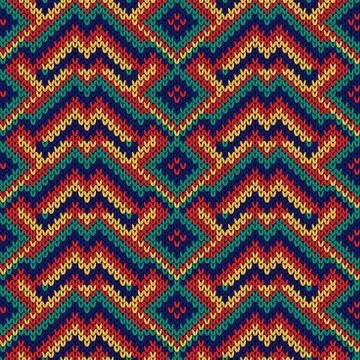 Knitted seamless multicolored pattern Stock Illustration