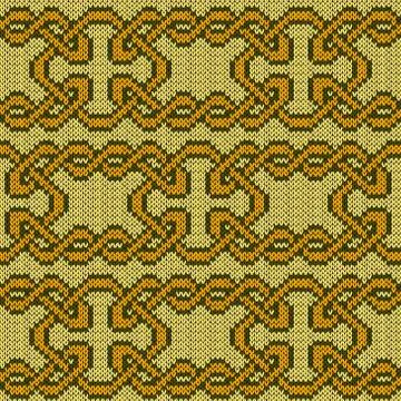 Knitted seamless ornate interlaced pattern Stock Illustration