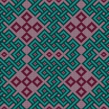 Knitted seamless ornate pattern Stockillustratie