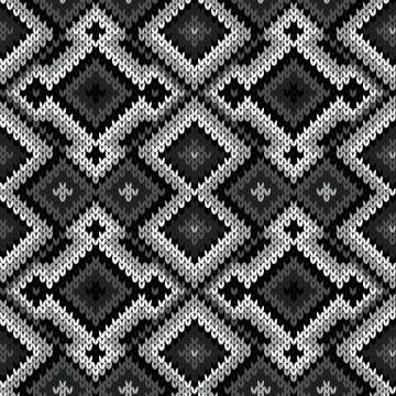 Knitted seamless ornate pattern Illustrazione stock