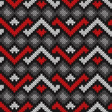 Knitted seamless ornate pattern Stock Illustration