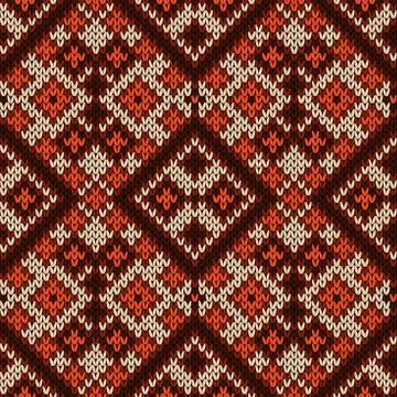 Knitted seamless ornate pattern Stock Illustration