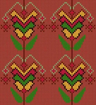 Knitted seamless pattern. Stock Illustration
