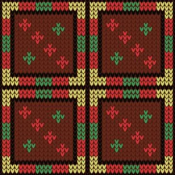 Knitted seamless pattern. Stock Illustration