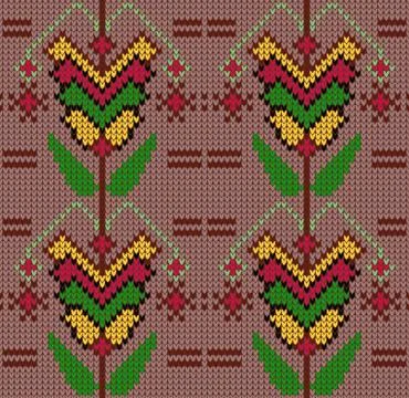 Knitted seamless pattern. Stock Illustration