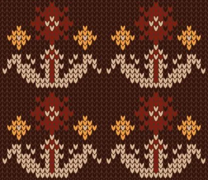 Knitted seamless pattern. Stock Illustration