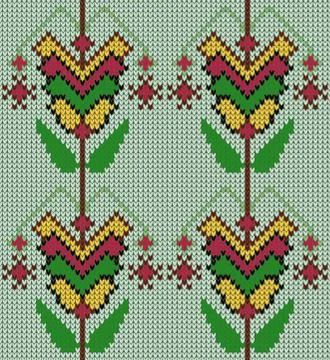 Knitted seamless pattern. Stock Illustration