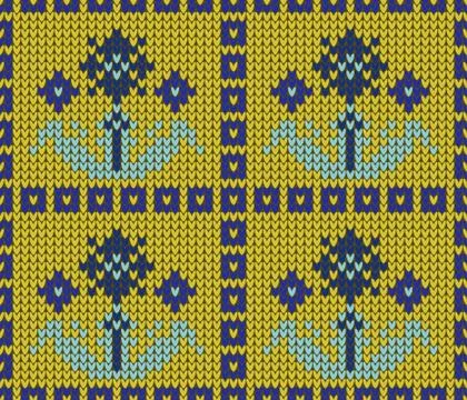 Knitted seamless pattern. Stock Illustration