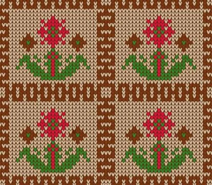 Knitted seamless pattern. Stock Illustration