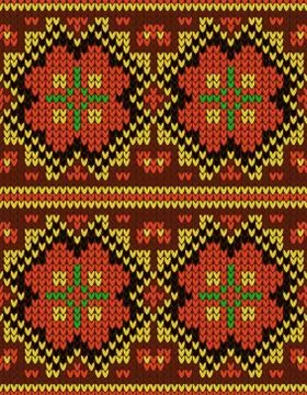 Knitted seamless pattern. Stock Illustration