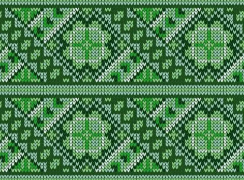 Knitted seamless pattern. Stock Illustration