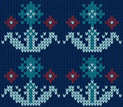 Knitted seamless pattern. Stock Illustration