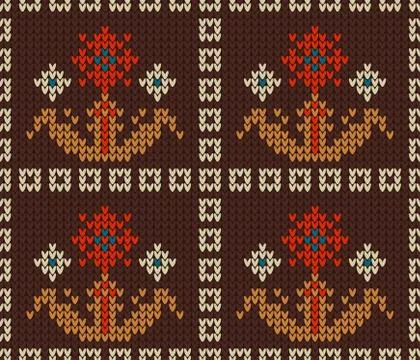 Knitted seamless pattern. Stock Illustration