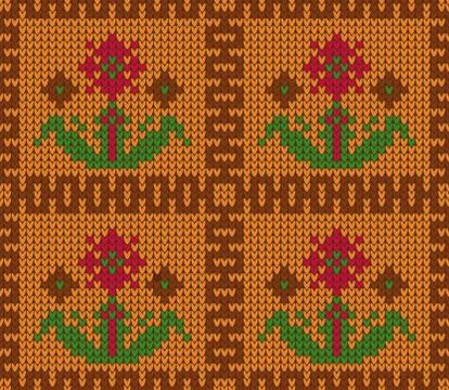 Knitted seamless pattern. Stock Illustration