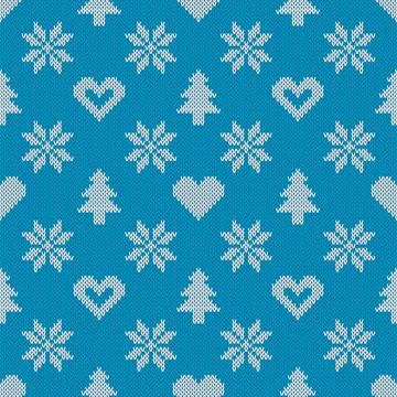 Knitted seamless pattern 스톡 일러스트