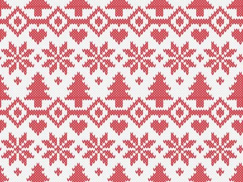 Knitted seamless pattern Stock Illustration