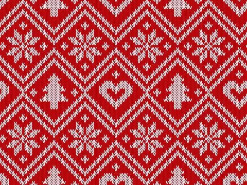 Knitted seamless pattern Stock Illustration