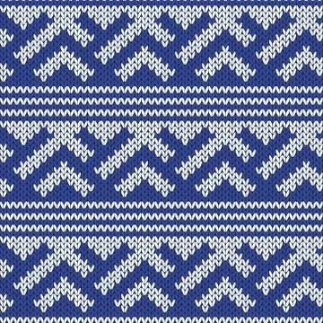 Knitted Seamless Pattern in Retro Style Stock Illustration