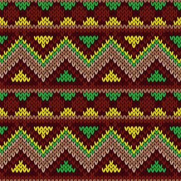Knitted seamless symmetrical pattern Stock Illustration