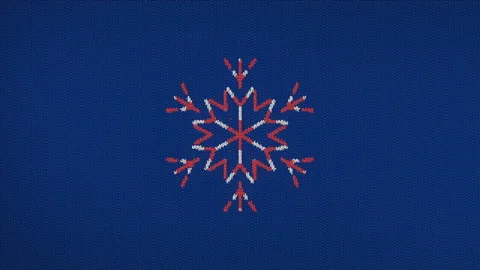 Knitted snowflake pattern with greeting lettering Stock Footage 121307818