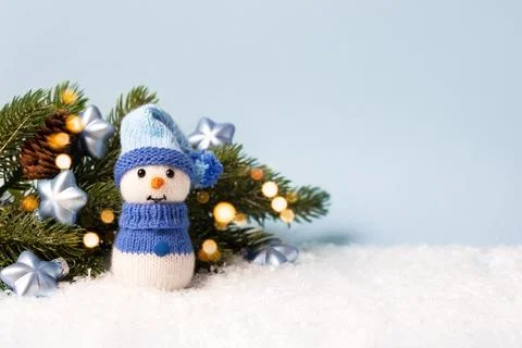 Knitted snowman Stock Photos