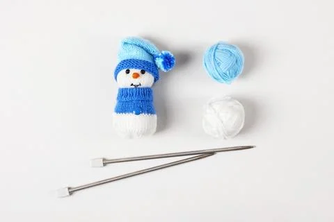Knitted snowman Stock Photos