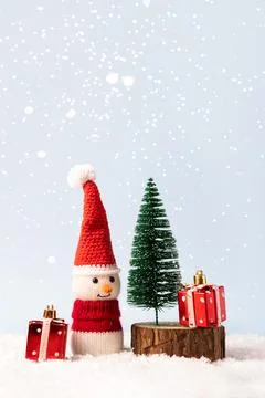 Knitted snowman Stock Photos