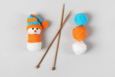 Knitted snowman Stock Photos