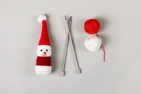 Knitted snowman Stock Photos