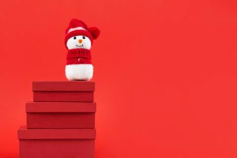 Knitted snowman Stock Photos