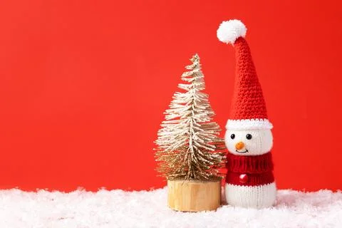 Knitted snowman Stock Photos