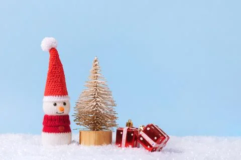 Knitted snowman Stock Photos
