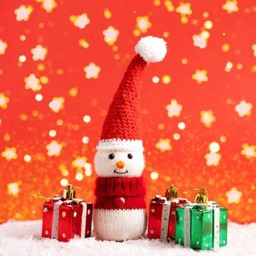 Knitted snowman Stock Photos