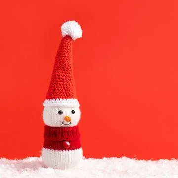 Knitted snowman Stock Photos