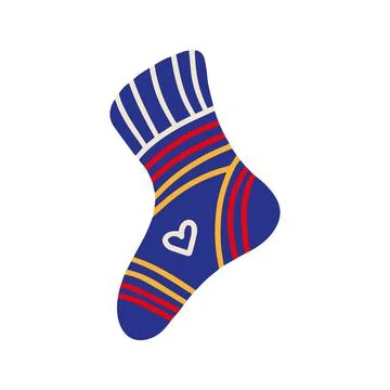 A knitted sock. Christmas stocking. Vector illustration Stock Illustration