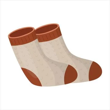 Knitted socks vector illustration on a white background Stock Illustration