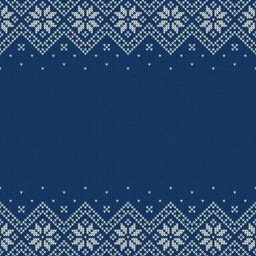 Knitted sweater background with copyspace. Vector seamless pattern. Illustrazione stock