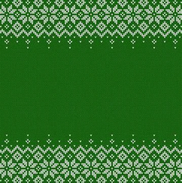 Knitted sweater background with copyspace. Vector Christmas pattern. Stock Illustration