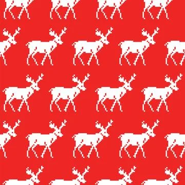 Knitted sweater with deer seamless pattern. Christmas background Stock Illustration