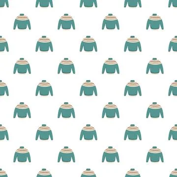 Knitted sweater pattern creating winter holiday background Stock Illustration